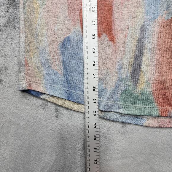 CJ Banks Sweater Womens X Multicolor Floral Watercolor Cowl Neck Pullover Casual - Picture 8 of 9